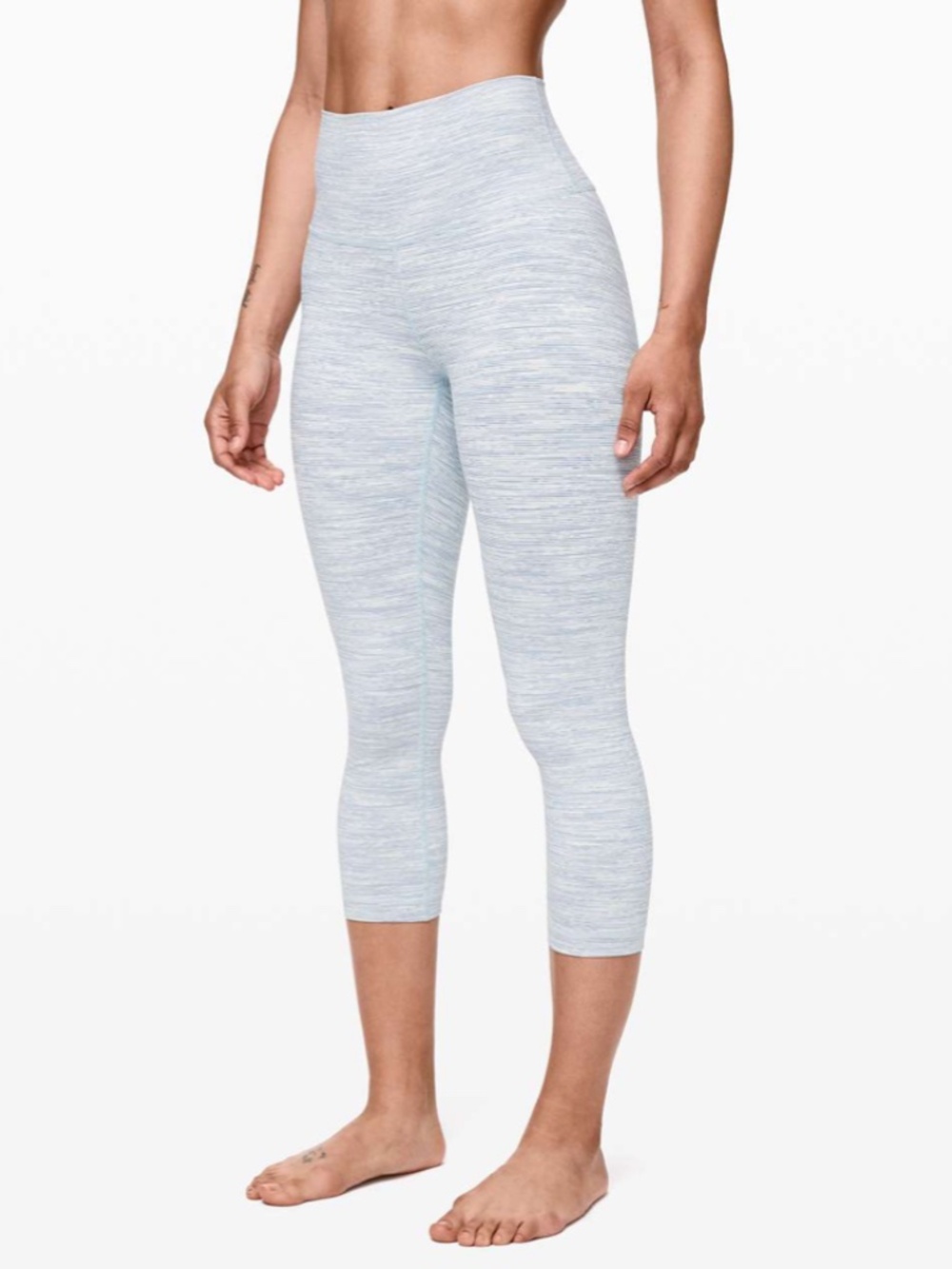 NWT Lululemon Wunder Under Crop (High-Rise) *21" Wee Are From Space Sheer Blue C